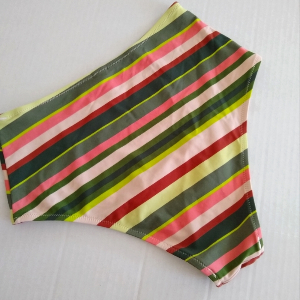 Aerie Malloit Multicolor Striped Bikini Bottom Sz Sm
